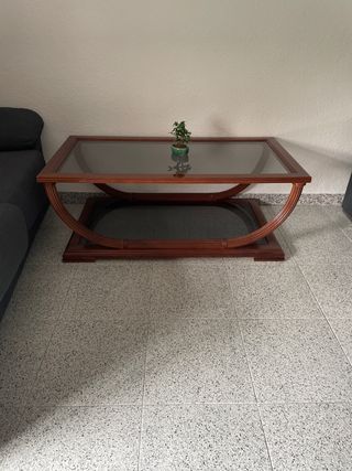 Mesa de centro madera y cristal