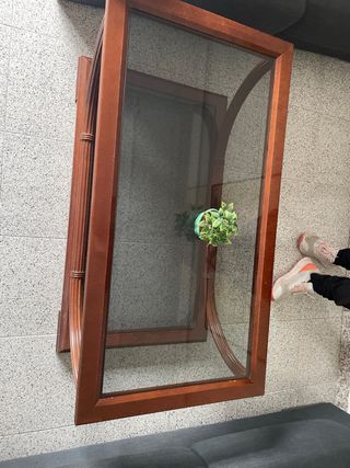 Mesa de centro madera y cristal