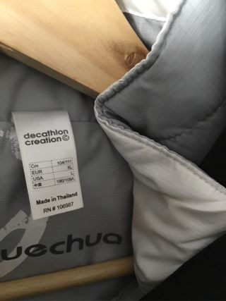 Anorak Quechua Hombre Negro y Gris