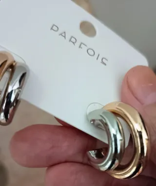 Pendientes Aro Oro y Plata Parfois