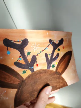 Postal Navidad Reno con Luces