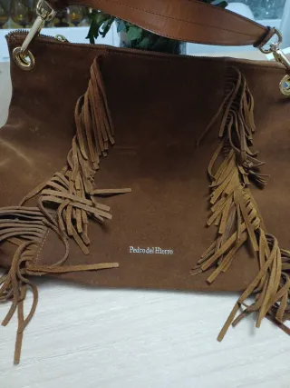 Bolso ante marrón con flecos Pedro del Hierro