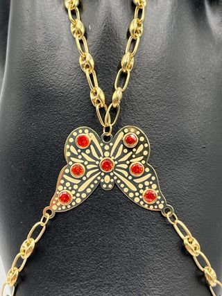 PULSERA MANITA MARIPOSA GRANDE PIEDRA NARANJA.