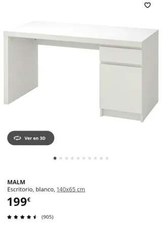 Escritorio MALM blanco 140x65 cm