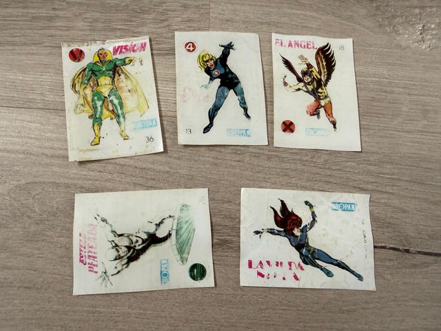 5 Cromos Superhéroes Cropan - Héroes Fantásticos