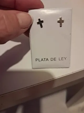 Pendientes Cruz Plata de Ley