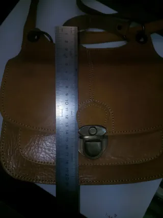 Bolso mujer de cuero amarillo