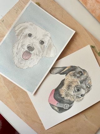 Encargos personalizados de mascotas en acuarela