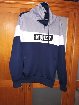 Sudadera chico MONEY gris y azul