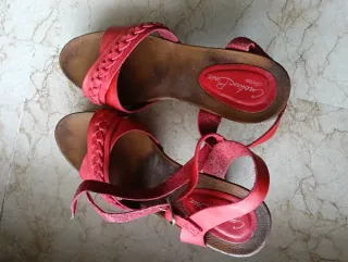 Sandalias tacón plataforma coral Carolina Boix