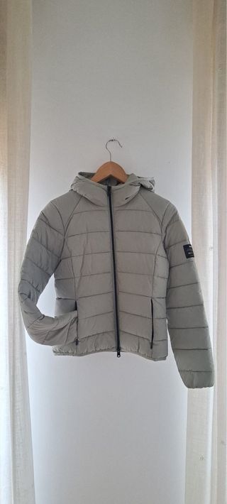 Chaqueta Ecoalf Aspen gris claro con capucha XS