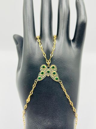 PULSERA MANITA MARIPOSA PEQUEÑA PIEDRA VERDE.