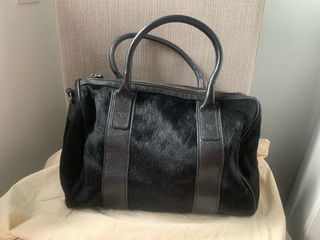 Bolso Piel y Pelo Negro Bandolera