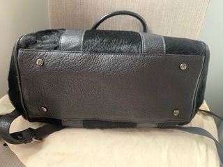 Bolso Piel y Pelo Negro Bandolera