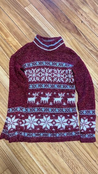 Jersey de punto cuello alto estampado