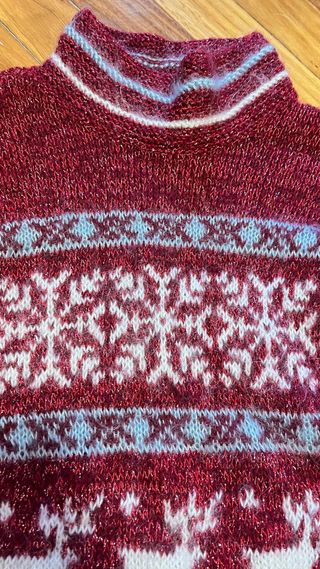 Jersey de punto cuello alto estampado