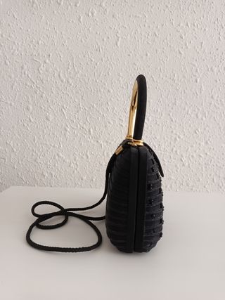 Bolso de noche vintage negro y dorado