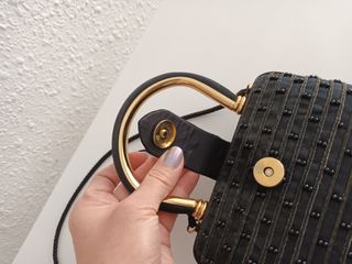 Bolso de noche vintage negro y dorado