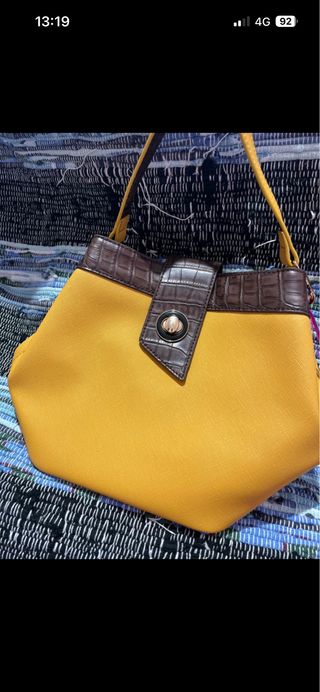 Borsa secchiello Camomilla gialla e marrone