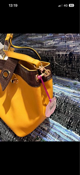 Borsa secchiello Camomilla gialla e marrone