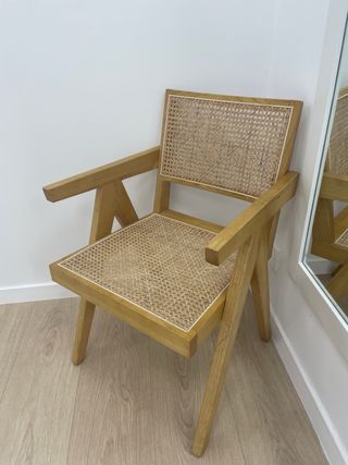 Sedie in legno e rattan