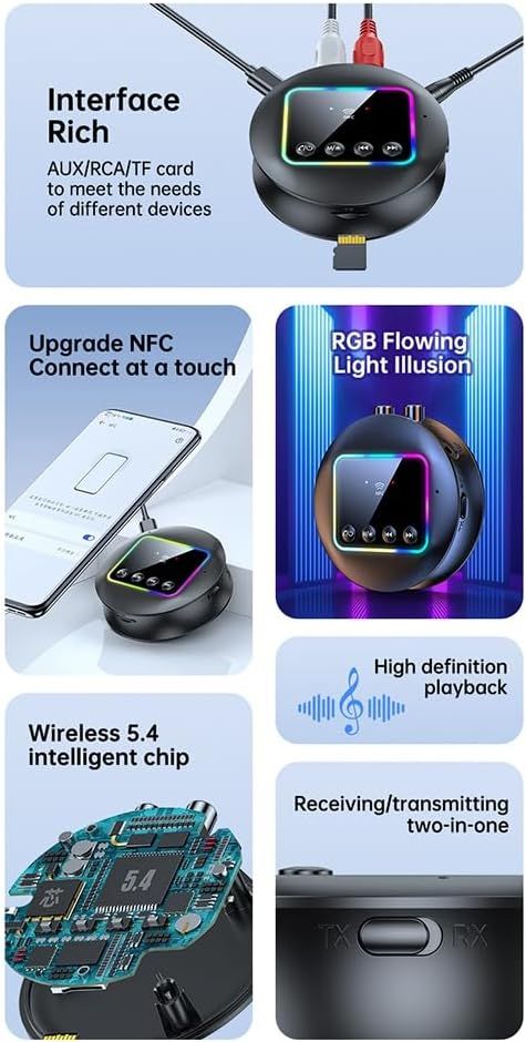 Receptor Bluetooth NFC GT77 5.4 Transmisor