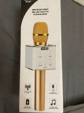 Micrófono Karaoke Bluetooth GMR M-Q7 Dorado