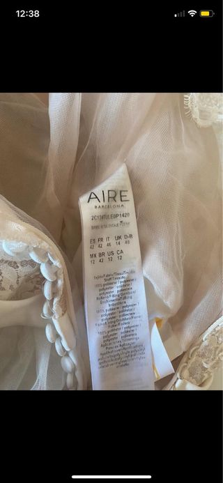 Vestido de Novia Aire Barcelona. talla 36