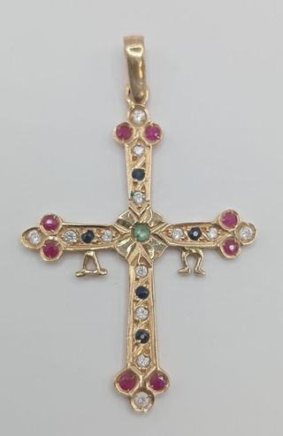 Cruz Asturias circ de oro 18k, 2,46gr, Ref. O-342.