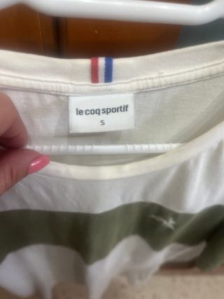 Camiseta Le Coq Sportif Hombre Blanca y Verde