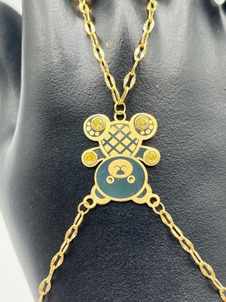 PULSERA MANITA OSO PIEDRA NARANJA.