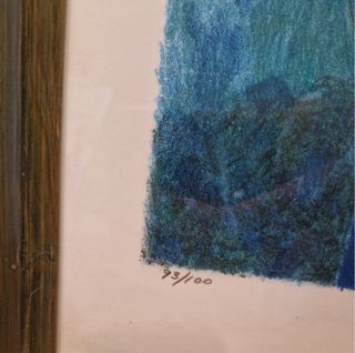 Cuadro Mujer con Pañuelo Azul