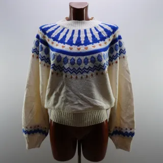 Jersey Yessica Fair Isle Azul y Blanco