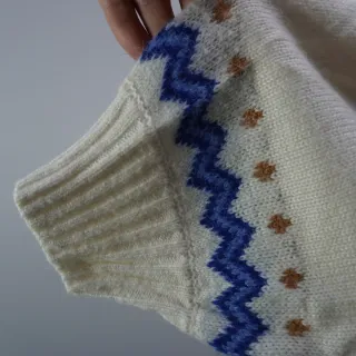 Jersey Yessica Fair Isle Azul y Blanco