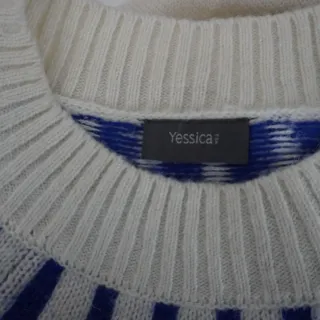 Jersey Yessica Fair Isle Azul y Blanco