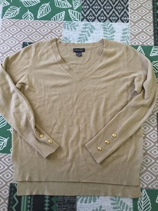 Jersey Primark beige cuello pico