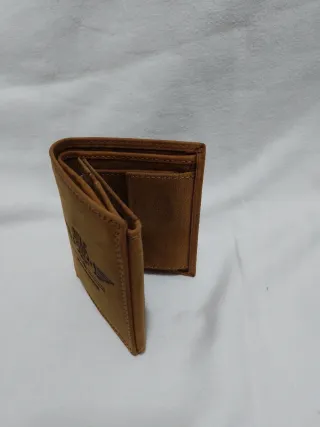 Portafoglio Uomo Rifle 19:37 Pelle Tan Nuovo