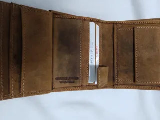 Portafoglio Uomo Rifle 19:37 Pelle Tan Nuovo