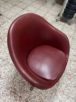 Sillón giratorio peluquería cuero
