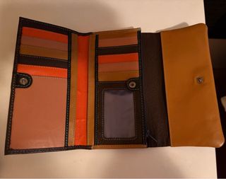 Cartera monedero de piel Adapell marrón