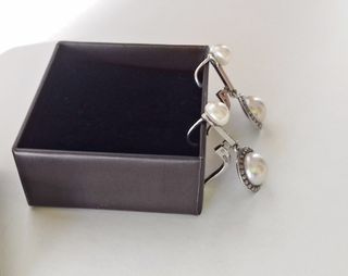 Pendientes Plata Ley Modernistas antiguos (Perlas)