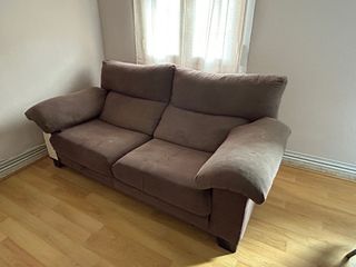 Sofá de tela marrón 2 plazas