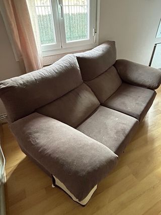 Sofá de tela marrón 2 plazas