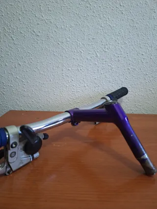 Manillar y potencia MTB morado