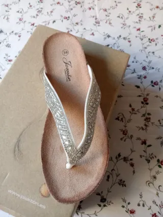 Sandalias Jomix Plataforma Beige Talla 38