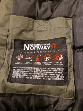 Abrigo Geographical Norway verde.Talla 14 años