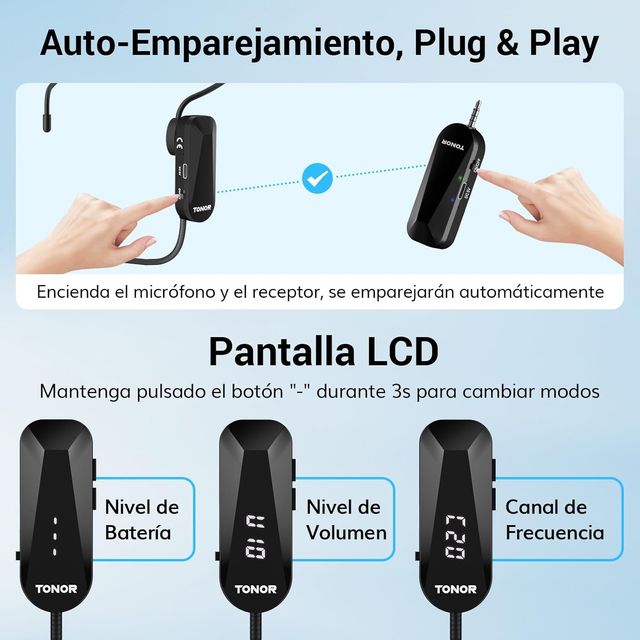 Micrófono Inalámbrico Diadema UHF TONOR