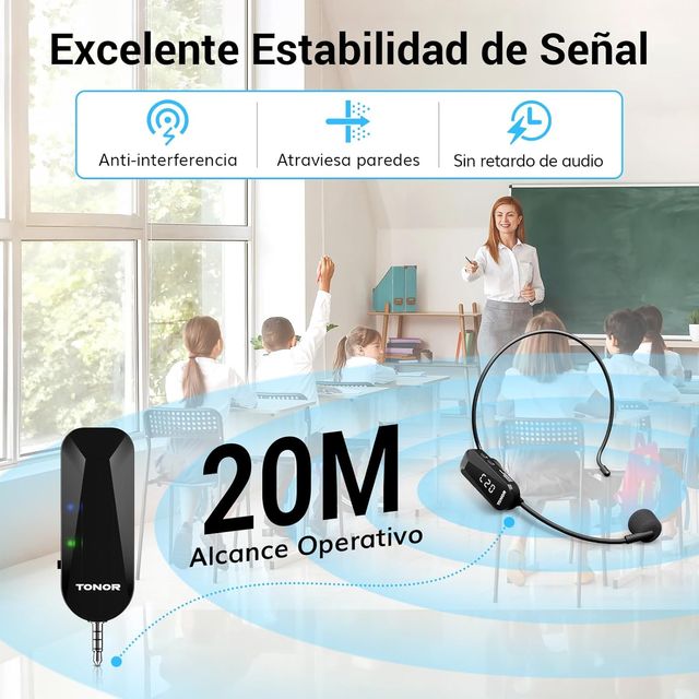 Micrófono Inalámbrico Diadema UHF TONOR