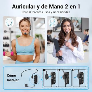 Micrófono Inalámbrico Diadema UHF TONOR