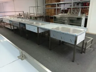 Fregadero industrial doble seno